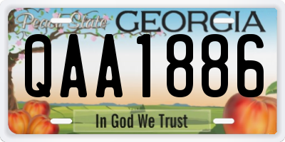 GA license plate QAA1886