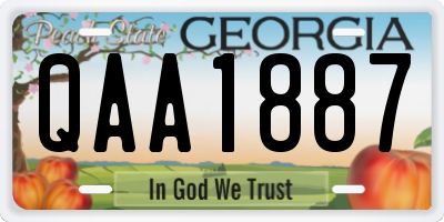 GA license plate QAA1887