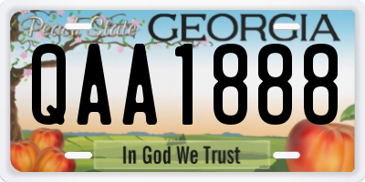 GA license plate QAA1888