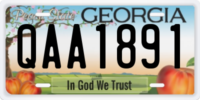 GA license plate QAA1891