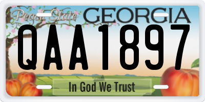 GA license plate QAA1897