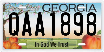 GA license plate QAA1898