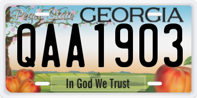 GA license plate QAA1903