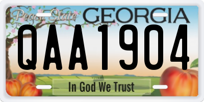 GA license plate QAA1904