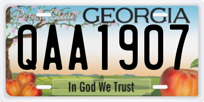 GA license plate QAA1907
