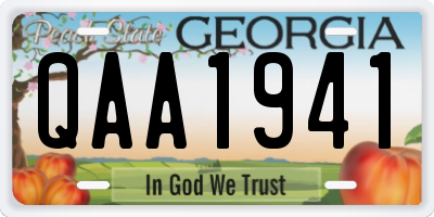 GA license plate QAA1941