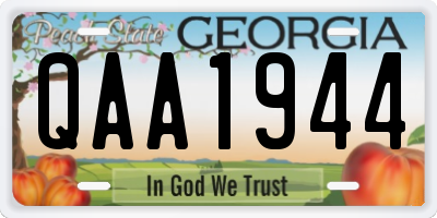 GA license plate QAA1944