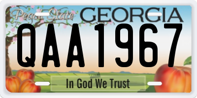 GA license plate QAA1967