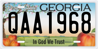 GA license plate QAA1968