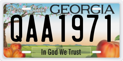 GA license plate QAA1971