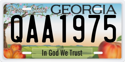 GA license plate QAA1975