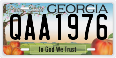 GA license plate QAA1976