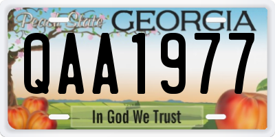 GA license plate QAA1977