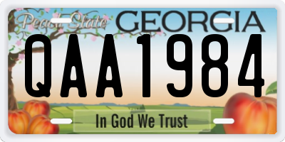 GA license plate QAA1984