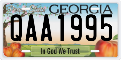 GA license plate QAA1995