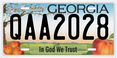 GA license plate QAA2028