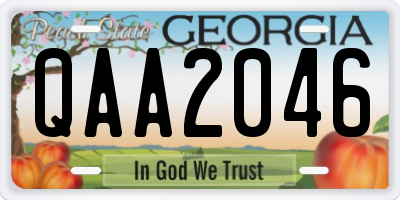GA license plate QAA2046