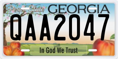 GA license plate QAA2047