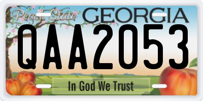 GA license plate QAA2053