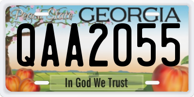GA license plate QAA2055