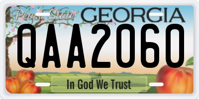 GA license plate QAA2060