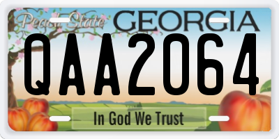 GA license plate QAA2064