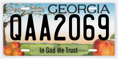 GA license plate QAA2069