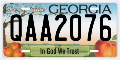 GA license plate QAA2076