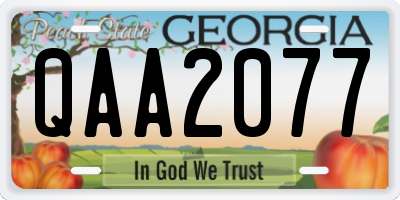 GA license plate QAA2077