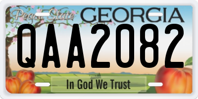GA license plate QAA2082