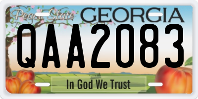 GA license plate QAA2083