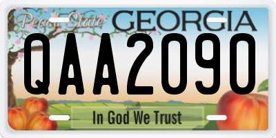 GA license plate QAA2090