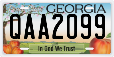 GA license plate QAA2099