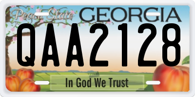 GA license plate QAA2128