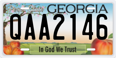 GA license plate QAA2146