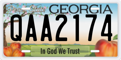 GA license plate QAA2174