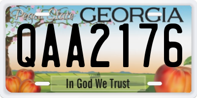 GA license plate QAA2176