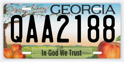 GA license plate QAA2188
