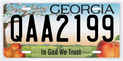 GA license plate QAA2199