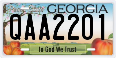 GA license plate QAA2201