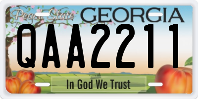 GA license plate QAA2211