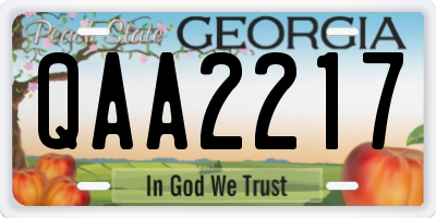 GA license plate QAA2217