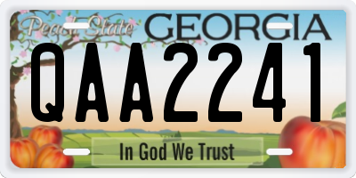 GA license plate QAA2241