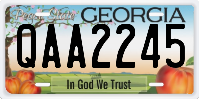 GA license plate QAA2245