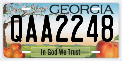 GA license plate QAA2248