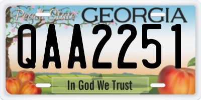 GA license plate QAA2251
