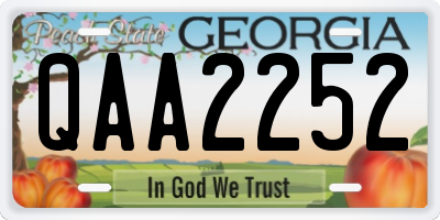 GA license plate QAA2252