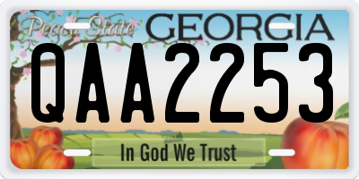 GA license plate QAA2253