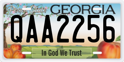 GA license plate QAA2256