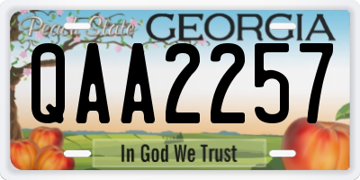 GA license plate QAA2257